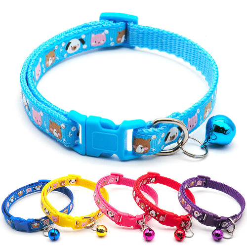 Cartoon Cat Collar with Bell